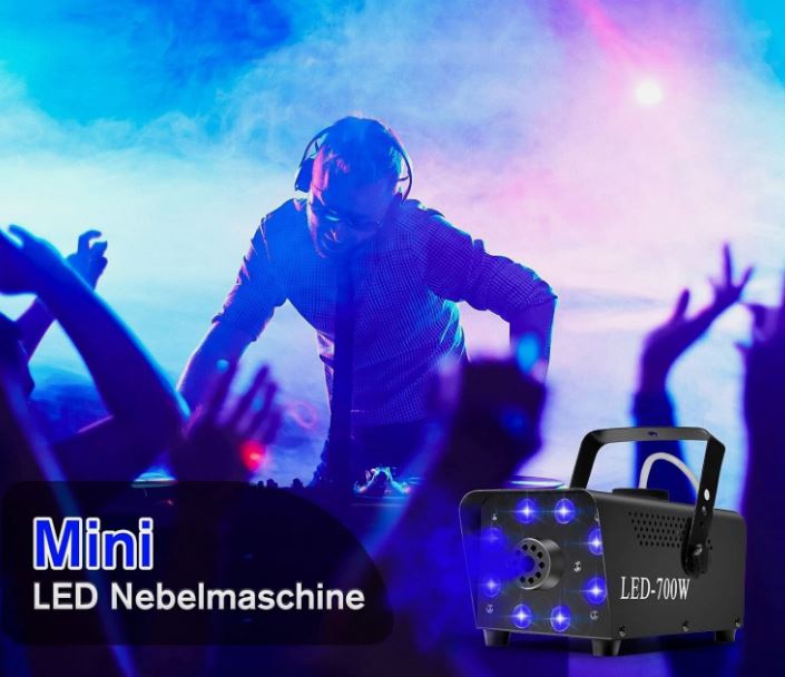 RGB Nebelmaschine 700W 13 Farben 8 LED Mini Rauchmaschine