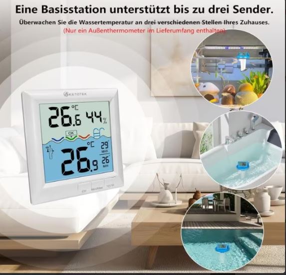 Ketotek Wireless Pool Thermometer – Digitales Schwimmbad- & Pool