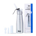 ICO aluminum cream dispenser for homemade whipped cream, cream siphon 500ml for desserts, sauces, mousse and infused oils, use with 8g N2O cream chargers.