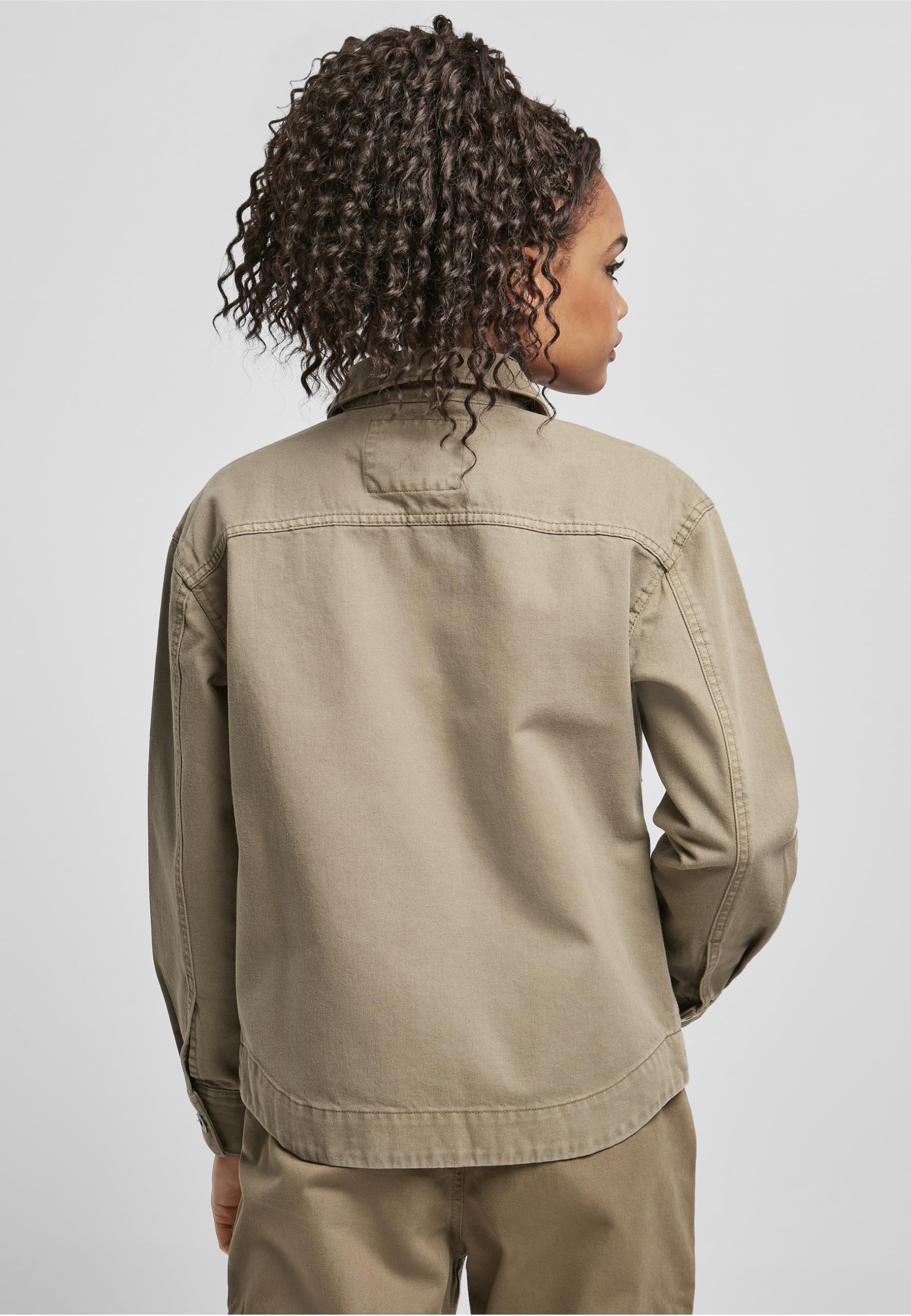 Urban Classics Damen Oversized Shirt Jacket – Khaki, 100 % Baumwolle Größe: M
