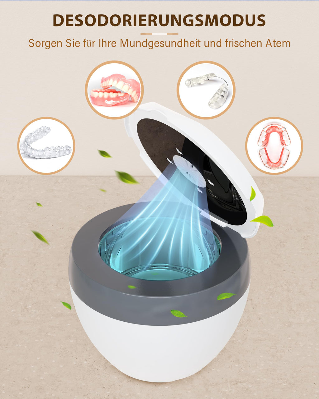 Stim-U-Dent ultrasonic cleaner, ultrasonic cleaner for dental splints, aligners, dentures, and jewelry, 45kHz UV Dental