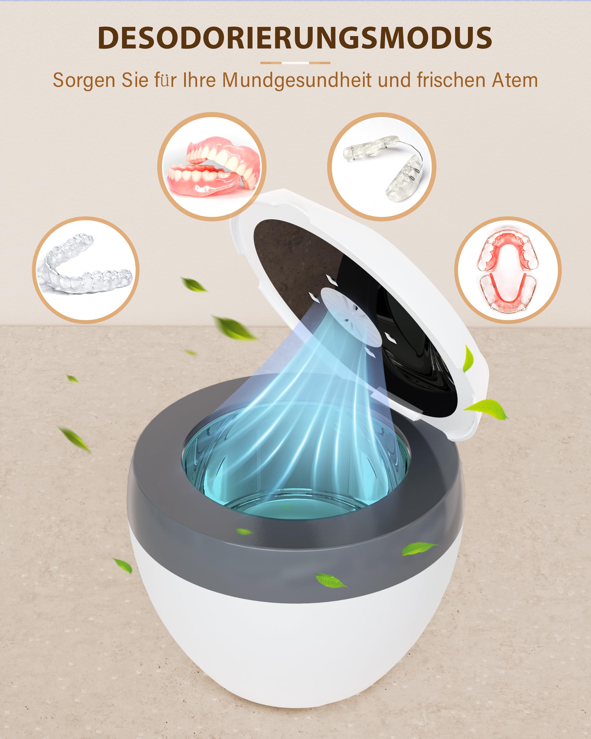 Stim-U-Dent ultrasonic cleaner, ultrasonic cleaner for dental splints, aligners, dentures, and jewelry, 45kHz UV Dental