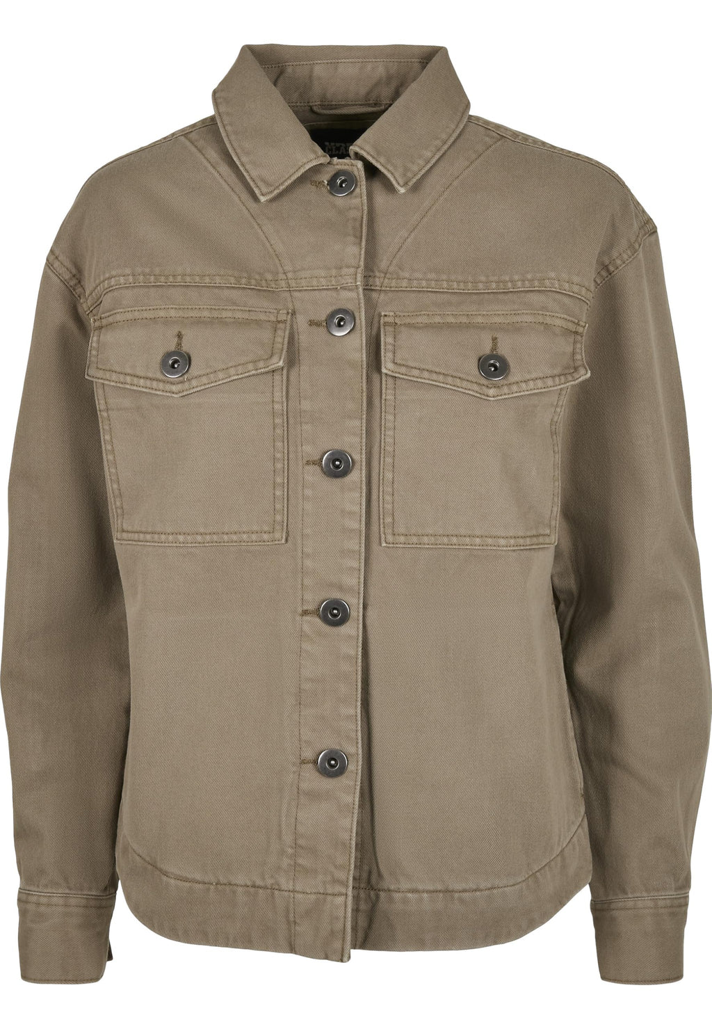 Urban Classics Damen Oversized Shirt Jacket – Khaki, 100 % Baumwolle Größe: M