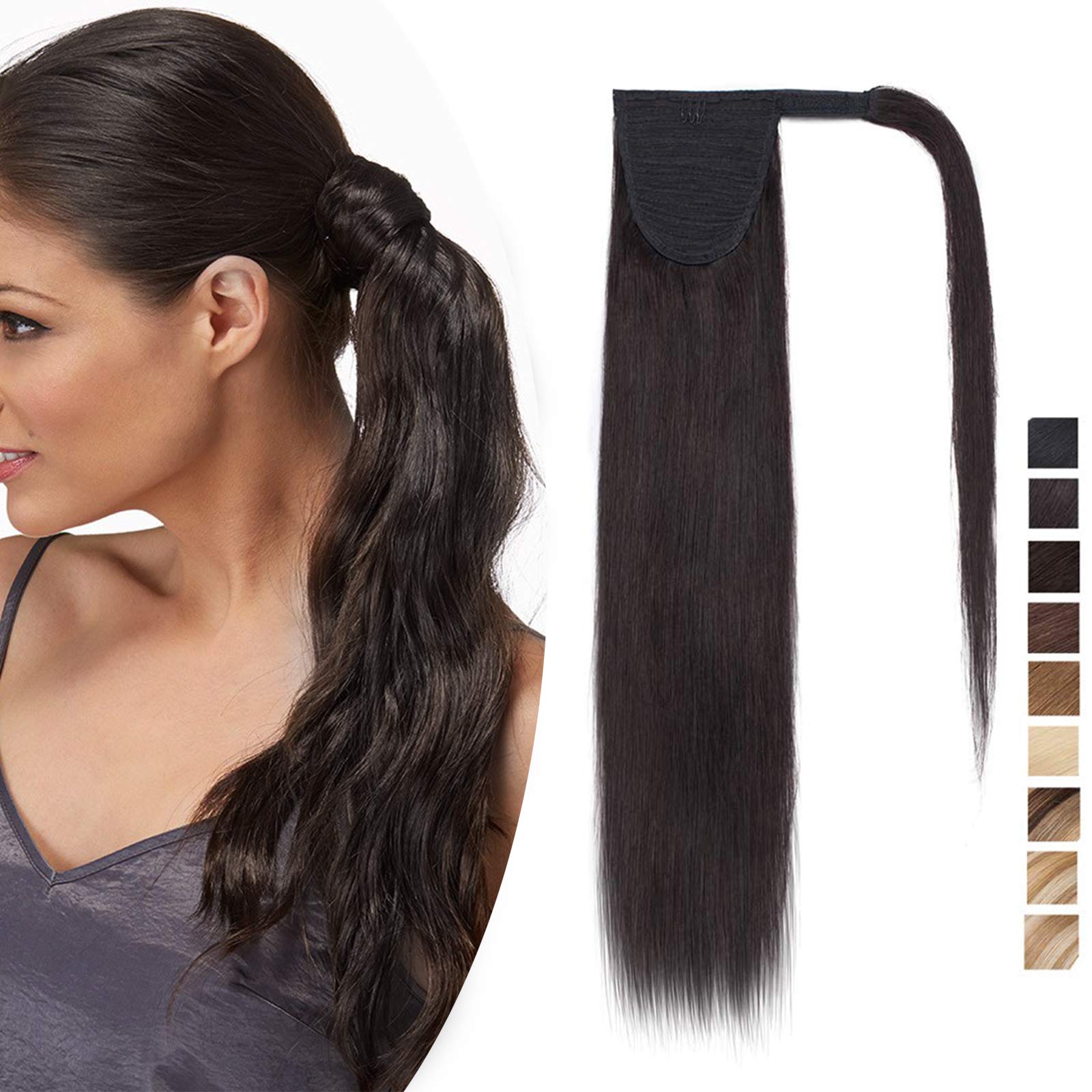 SEGO Real Hair Ponytail Extension Heat Resistant 40.6cm 80g – Light Blonde #613-1