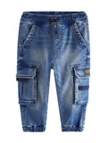 NEXT Boys Cargo Jeans Comfortable Stretch Medium Blue – 2-3 Years