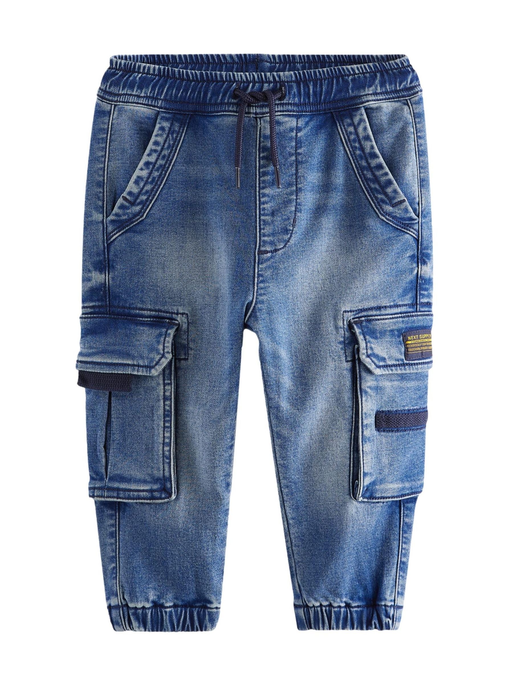 NEXT Boys Cargo Jeans Comfortable Stretch Medium Blue – 2-3 Years