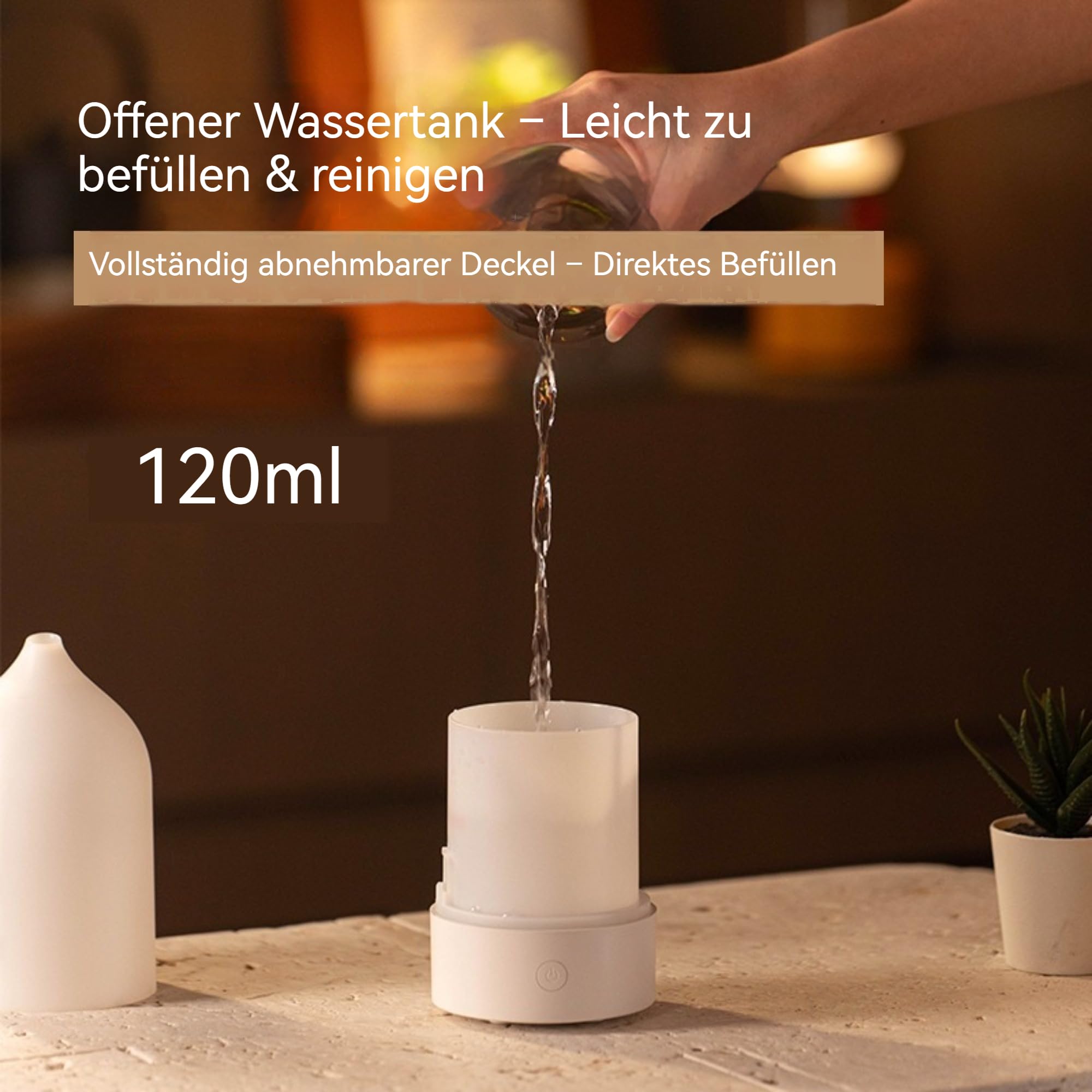 Fragrance Oil Diffuser 120ml Ultrasonic Humidifier 7-Colour LED Auto Shut-Off – White