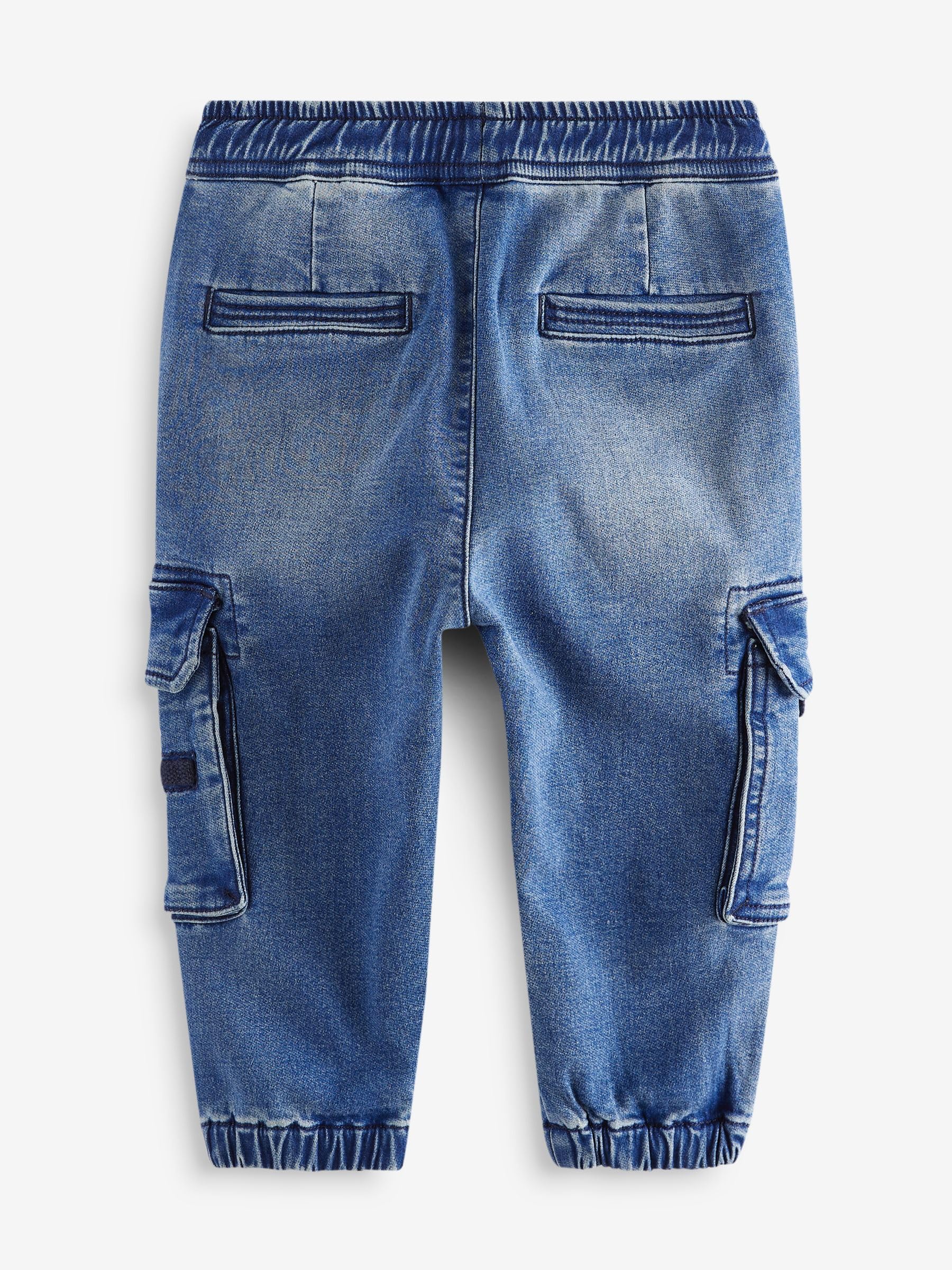 NEXT Boys Cargo Jeans Comfortable Stretch Medium Blue – 2-3 Years