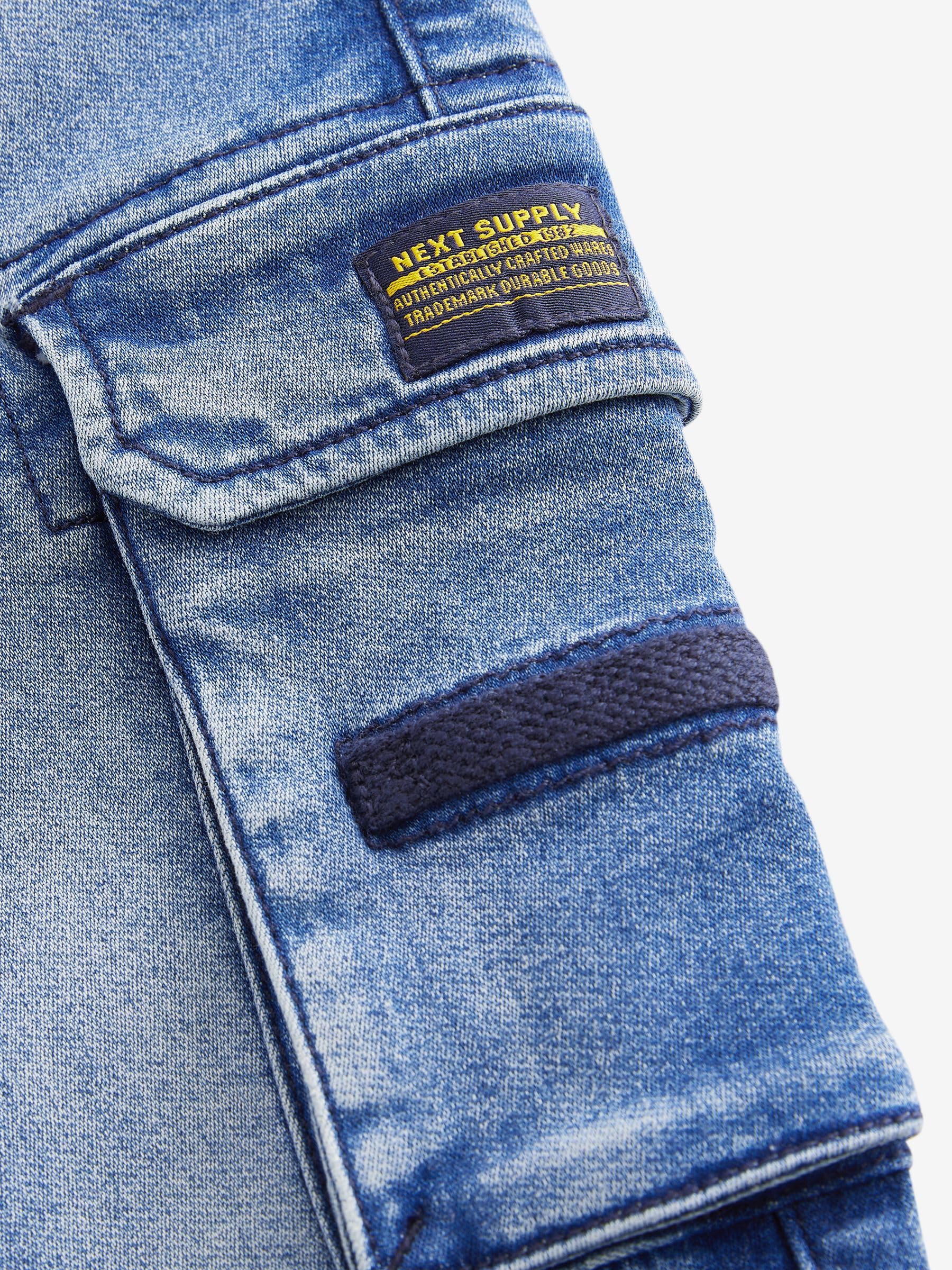 NEXT Boys Cargo Jeans Comfortable Stretch Medium Blue – 2-3 Years