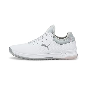 PUMA Women's Proadapt Alphacat WMNS Golf Shoes, Puma White PUMA Silver Pink Lady