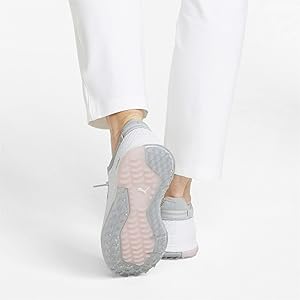 PUMA Women's Proadapt Alphacat WMNS Golf Shoes, Puma White PUMA Silver Pink Lady