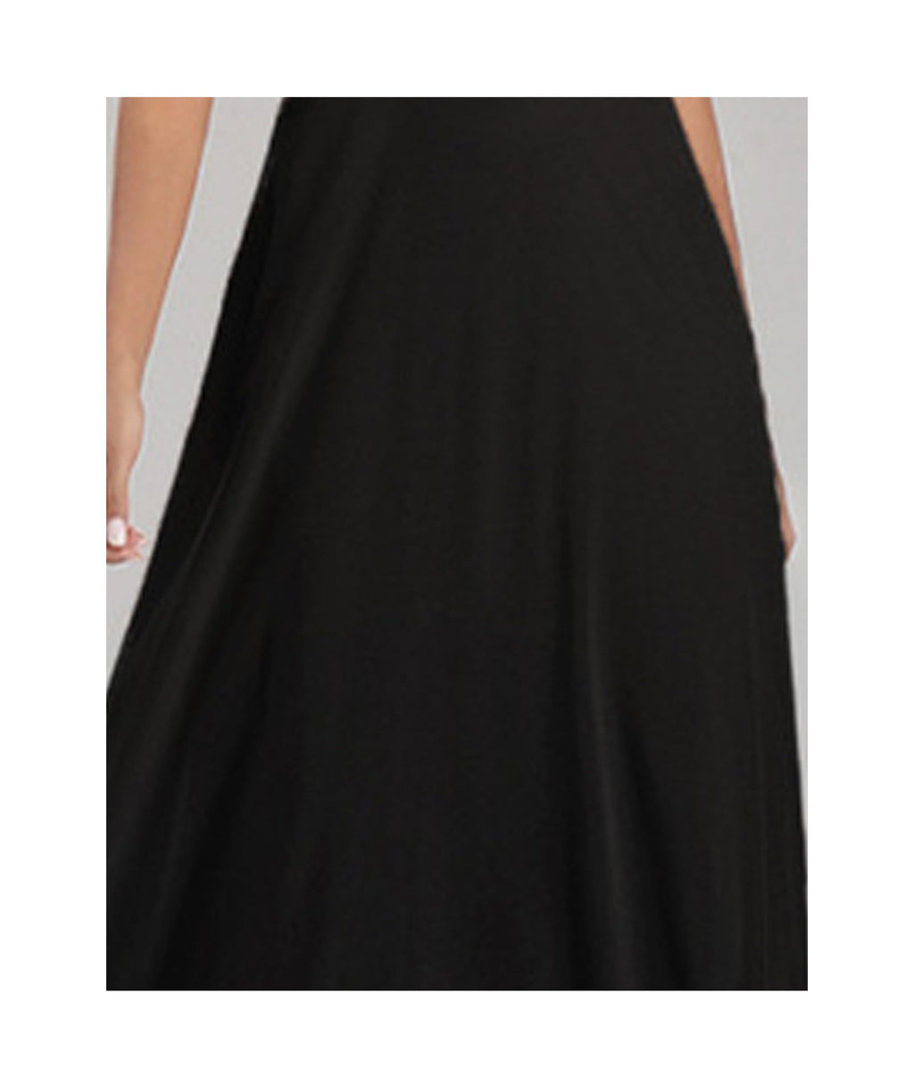 Chiffon A-Line Bridesmaid Dress V-Neck High Waist Belt Elegant Long Gown – BL, 2XL