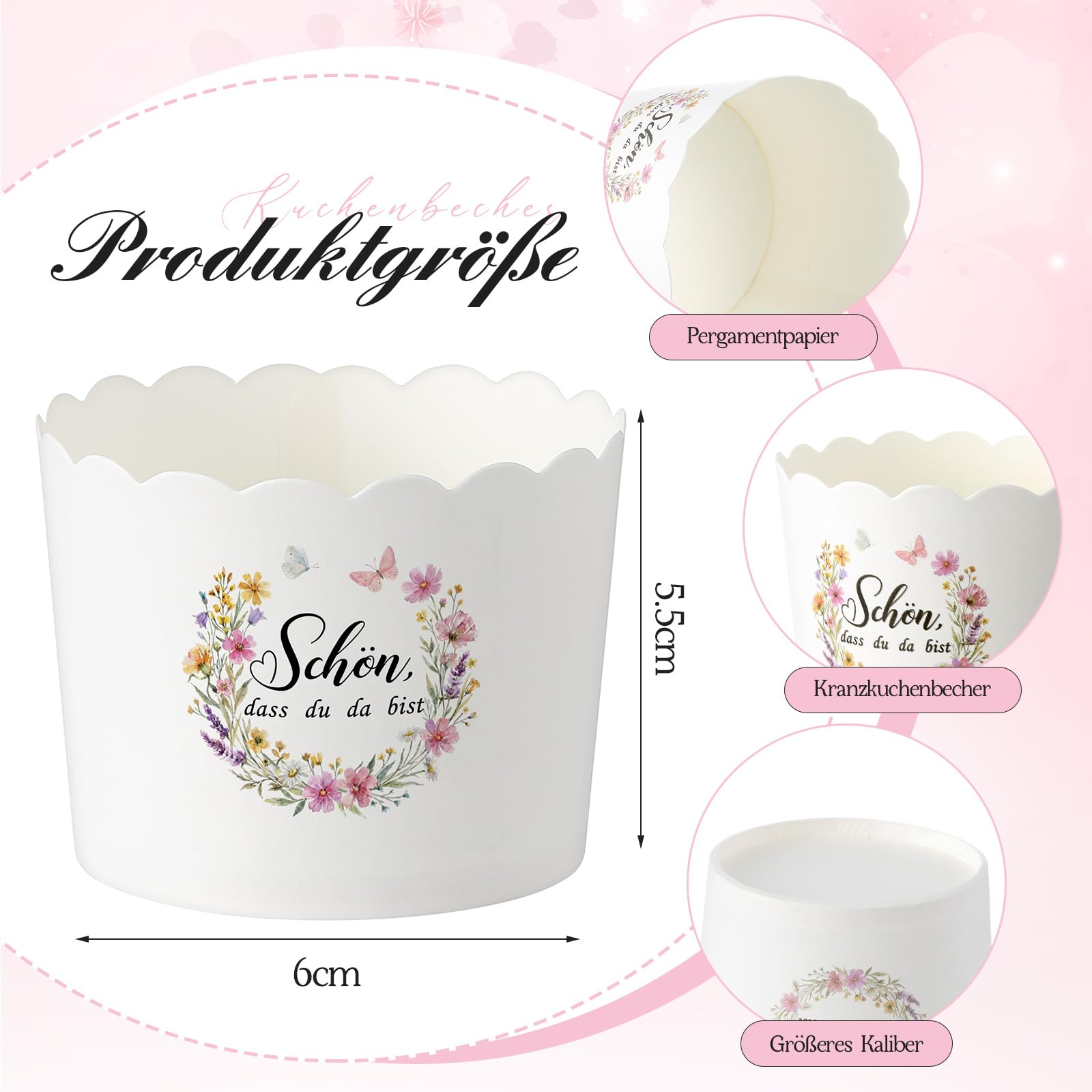 Paper Muffin Cups 150-Pack Mini Baking Cups for Baptism, Communion & Wedding Favors – Printed
