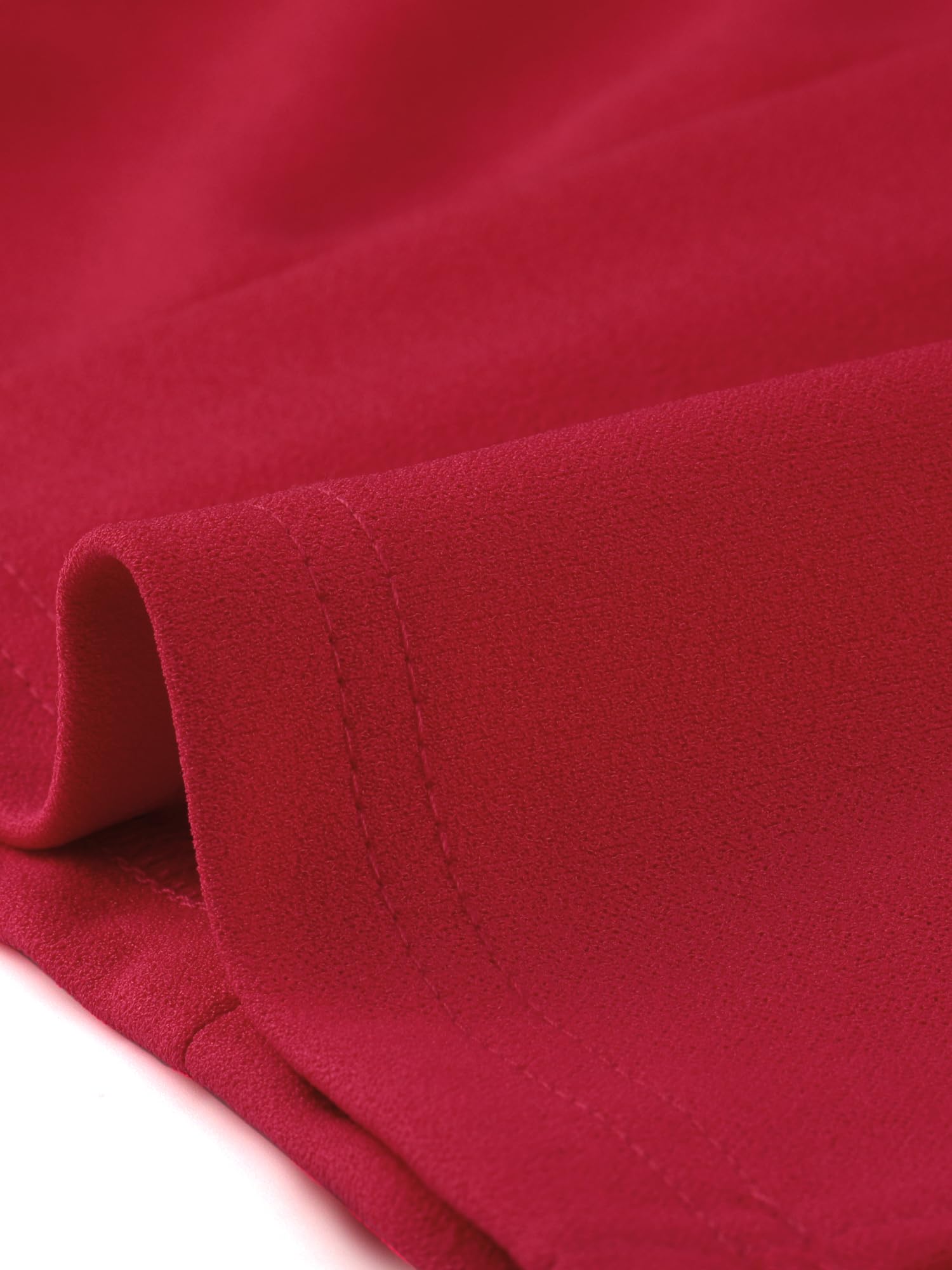 Women's Boat Neck Work Dress 3/4 Sleeves A-Line Elegant – Red M