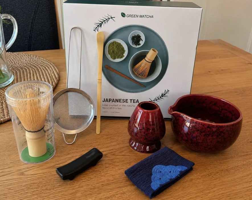 Matcha Tee Set – Komplettes Zubehör Set mit Schale & Bambusbesen
