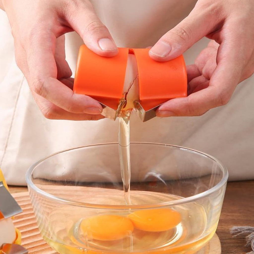 Egg Opener 3-Piece Hard-Boiled Egg Peeler & Cracker – Orange, Pink, Yellow