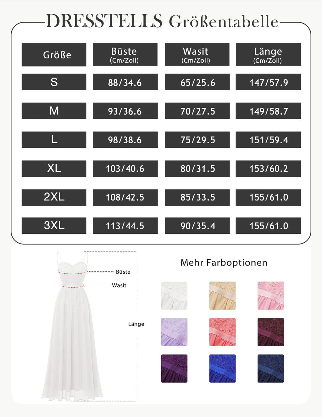 DRESSTELLS Women's Sleeveless Evening Dresses Chiffon Lace Bridesmaid Dresses Vintage Cocktail Dresses Festive Elegant Ball Gown with Spaghetti Straps White Size-S