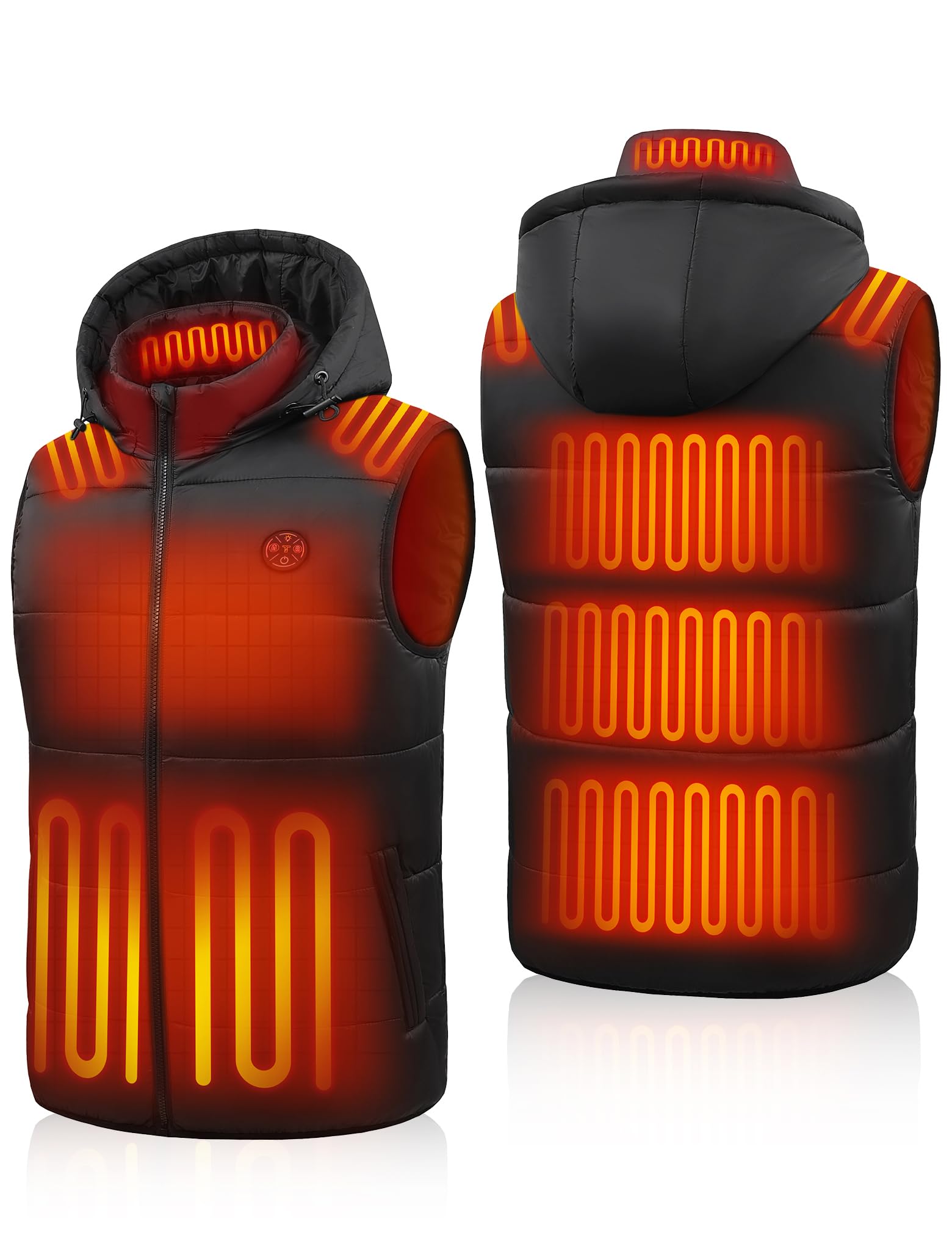 Men's Heated Vest 15-Zone Lightweight Breathable for Outdoor Sports – Black M