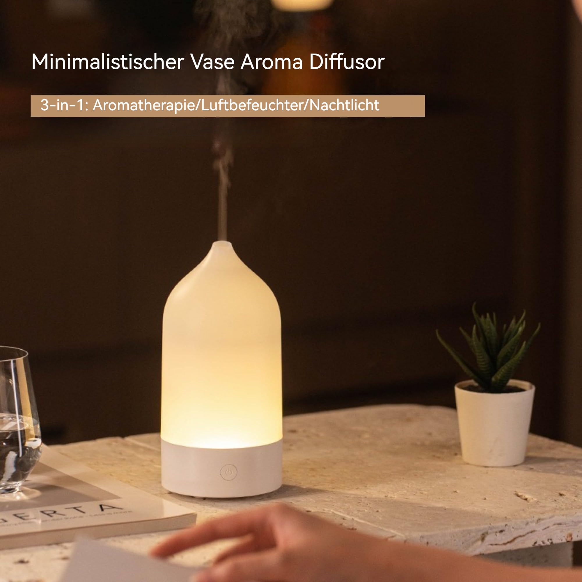 Fragrance Oil Diffuser 120ml Ultrasonic Humidifier 7-Colour LED Auto Shut-Off – White