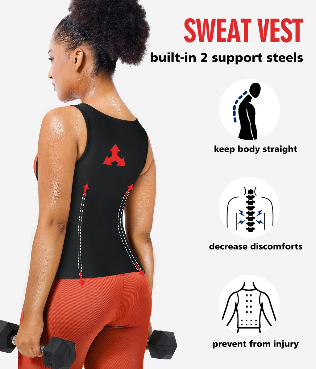 Women’s Tummy Control Sauna Waist Trainer Body Shaper – Black L