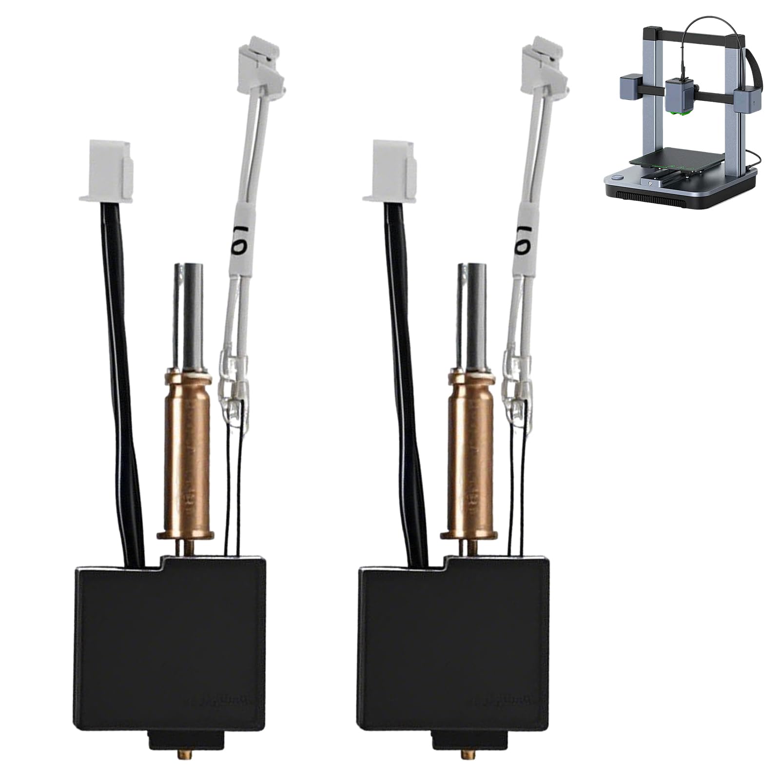 Hotend Kit 2-piece for Anycubic Kobra 3 0.4mm Brass Nozzle Replacement – Compatible