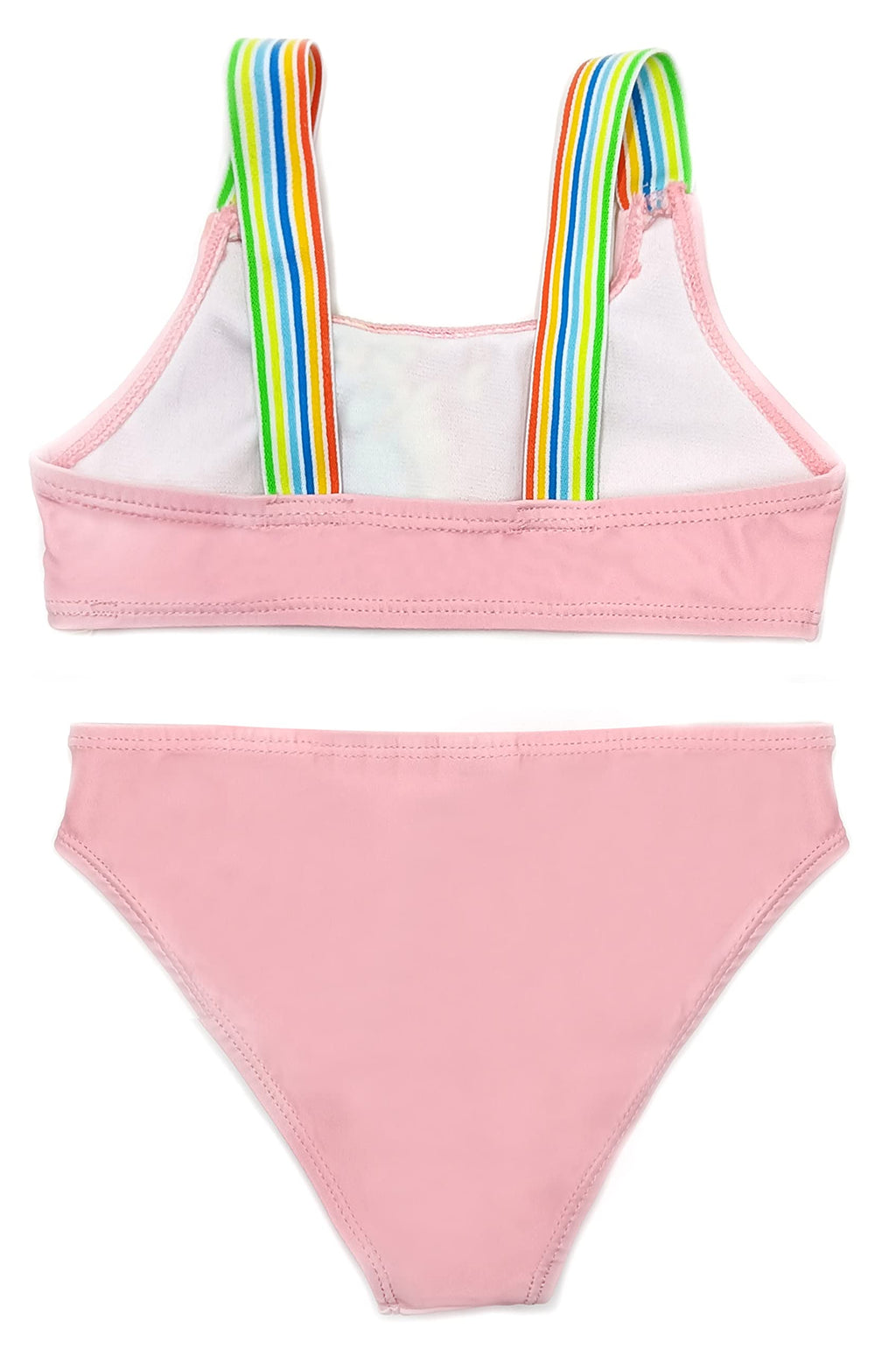 Girls Two-Piece Tankini Swimsuit Printed – Pink A 3-4 yrs