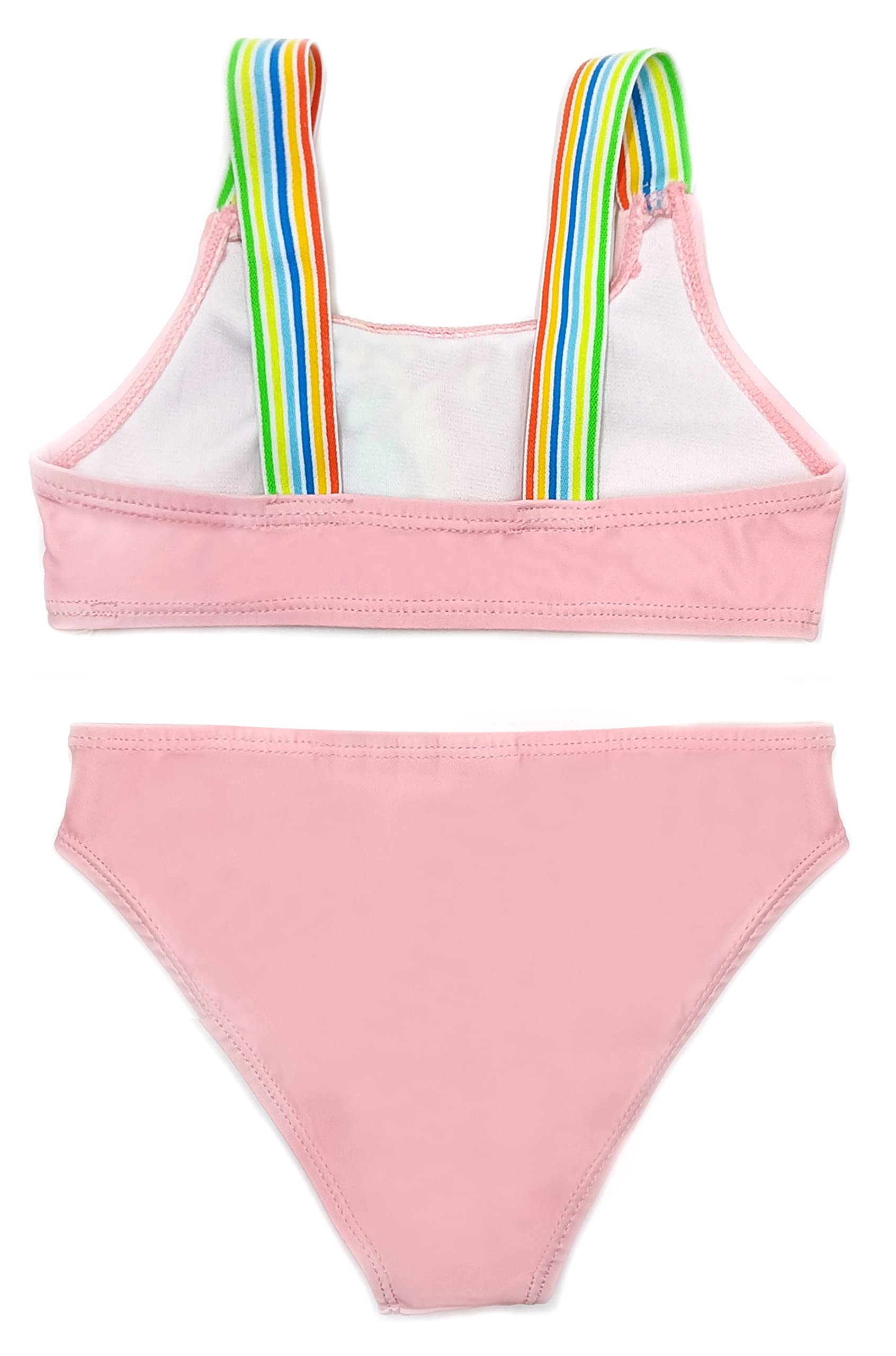Girls Two-Piece Tankini Swimsuit Printed – Pink A 3-4 yrs