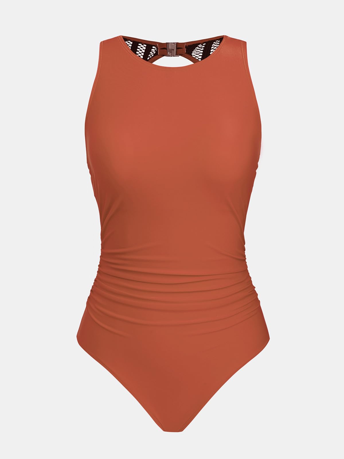 CUPSHE High Neck One-Piece Swimsuit Tummy Control – Vermilion L