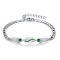 925 Sterling Silver Infinity Bracelet with Heart & Wings April Stone – Silver 15cm+5cm