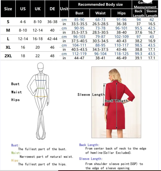 GRACE KARIN Damen Elegant Bürokleid 3/4 Ärmel V-Ausschnitt Bodycon Business Kleid Cocktailkleid Navy M