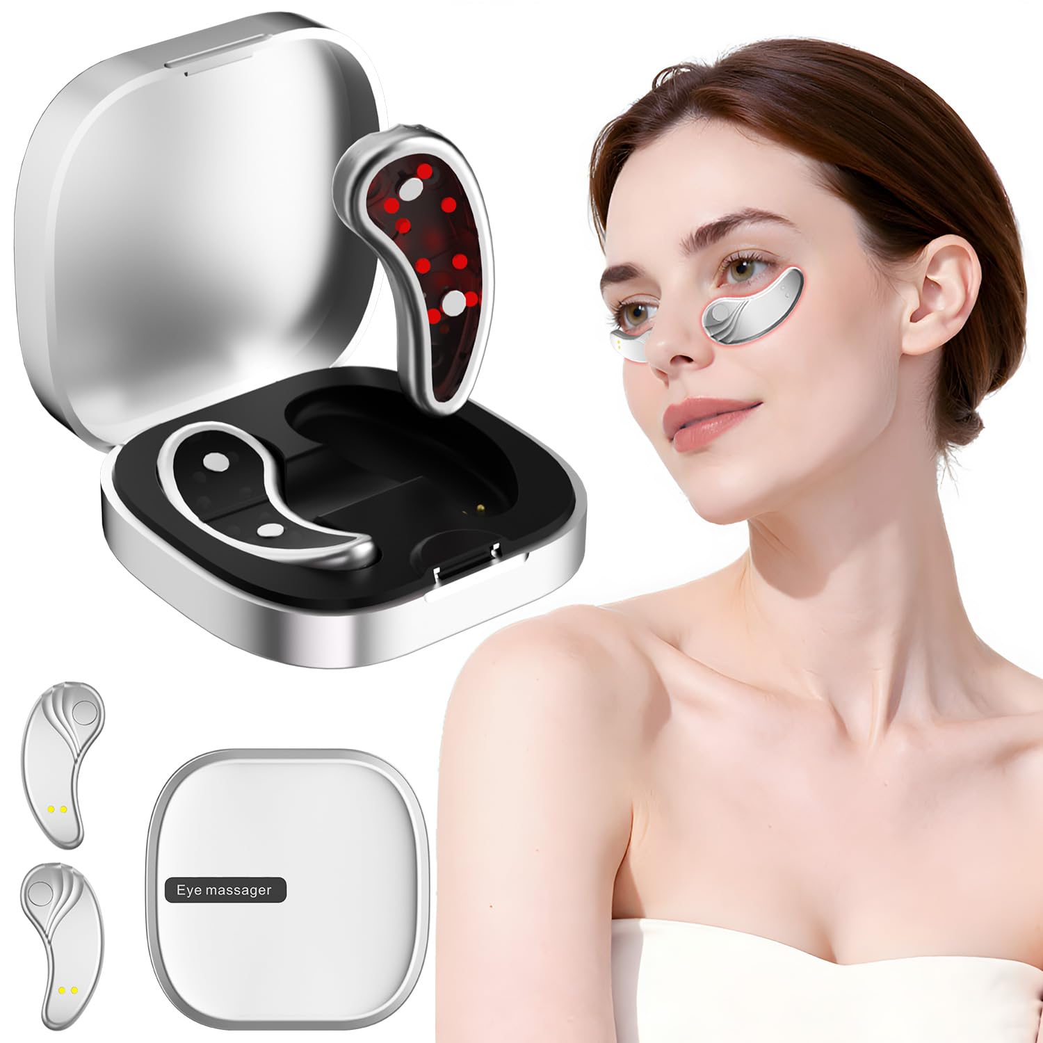Red Light Eye Massager Heated EMS Anti-Wrinkle Rechargeable