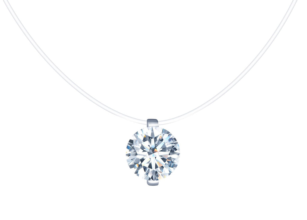 Women’s Moissanite Necklace 2ct 8mm D VVS1 – Nylon Chain