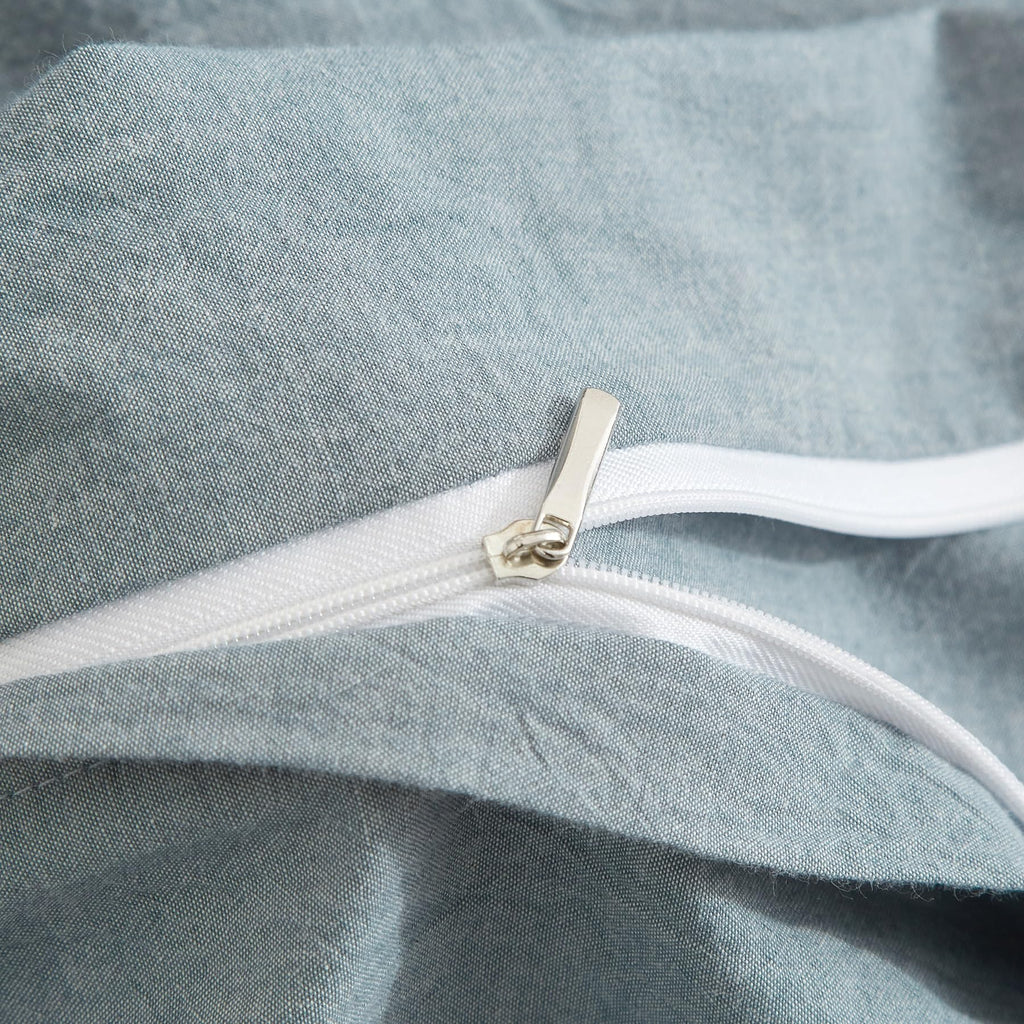 Half Linen Duvet Cover Set 220x240cm Cotton-Linen Blend Breathable Soft with 65x65