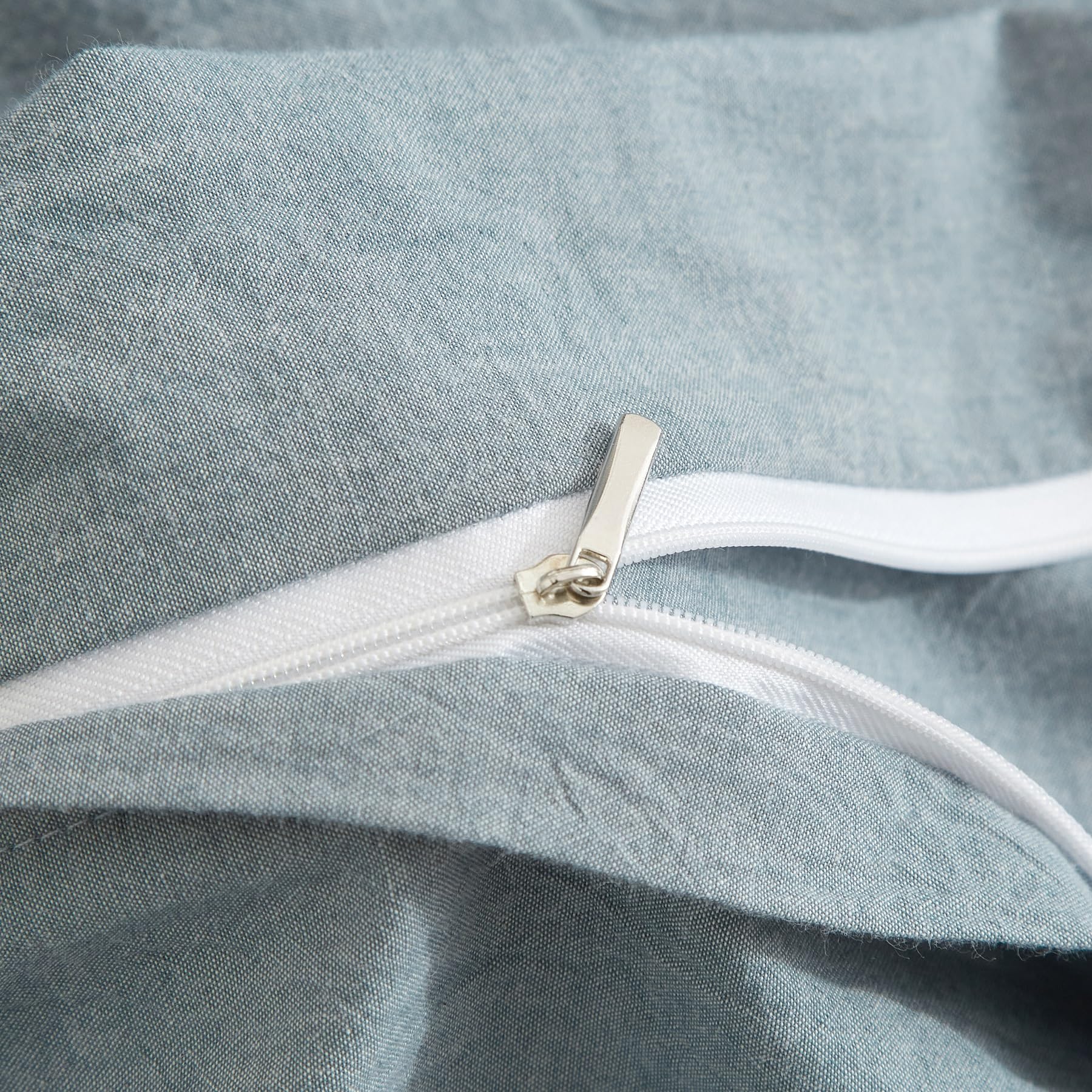Half Linen Duvet Cover Set 220x240cm Cotton-Linen Blend Breathable Soft with 65x65