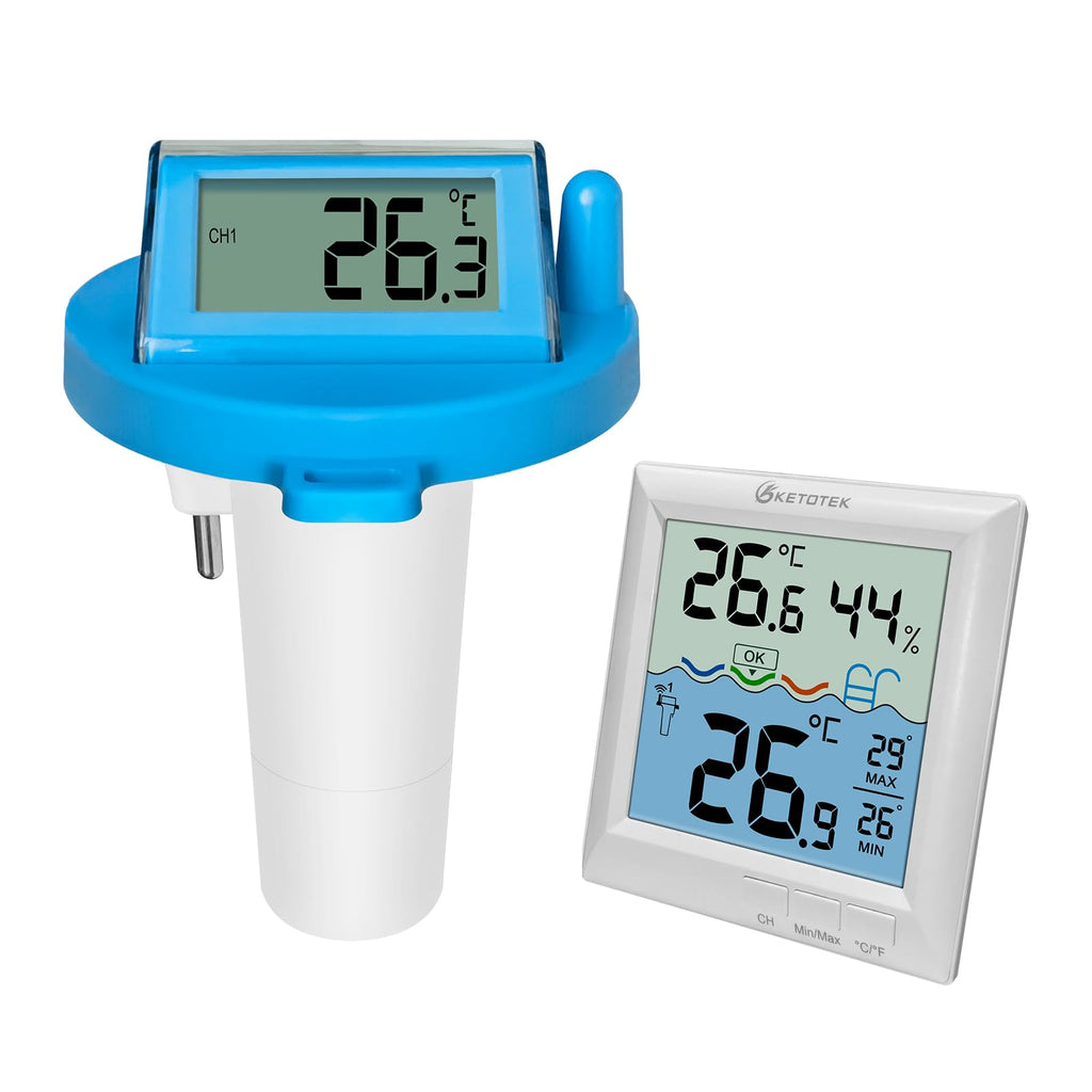 KETOTEK Wireless Pool Thermometer Floating Digital Water Temperature Meter – Blue