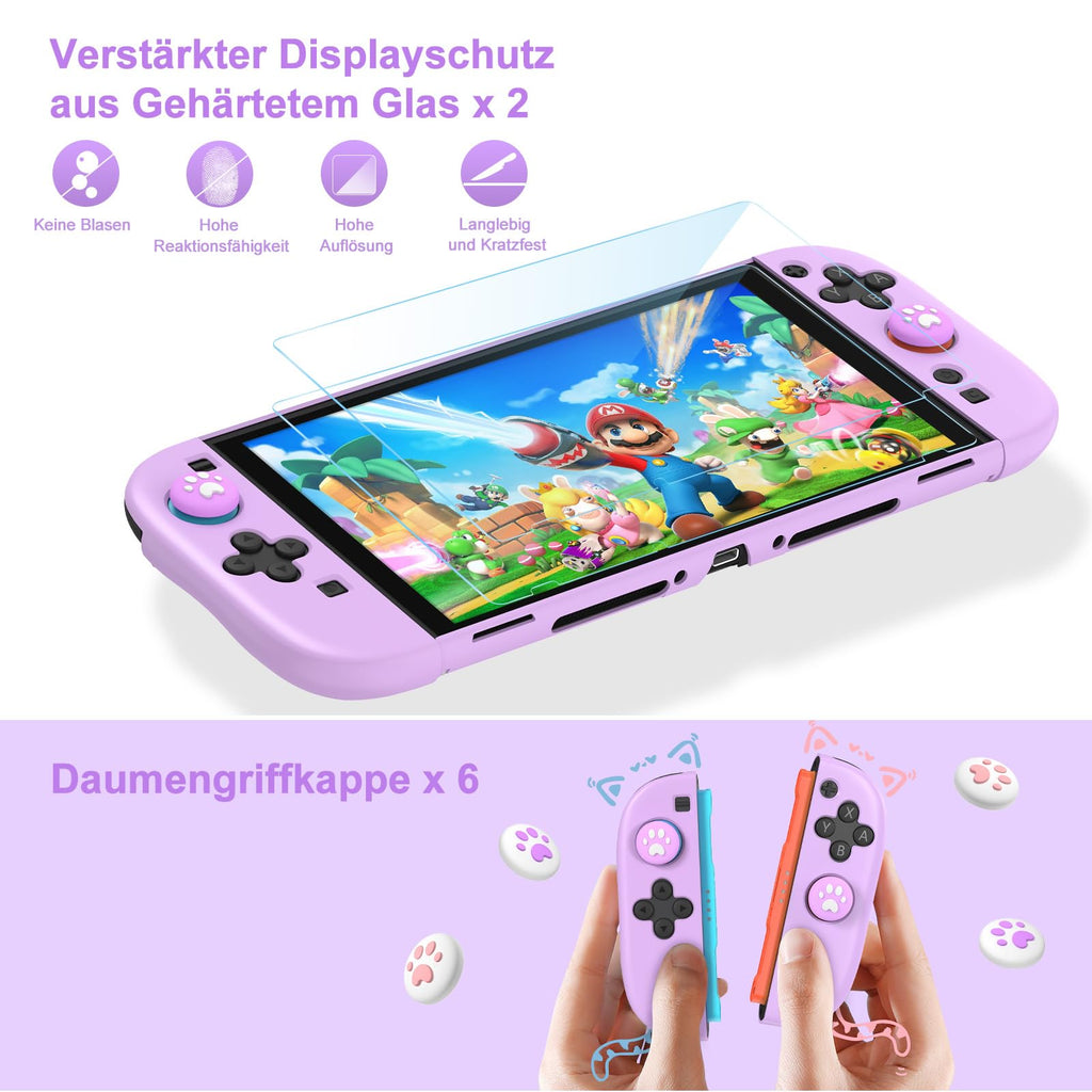 Switch 2 Carrying Case 15-in-1 with 19 Game Card Slots & J-Con Storage Protective – Purple