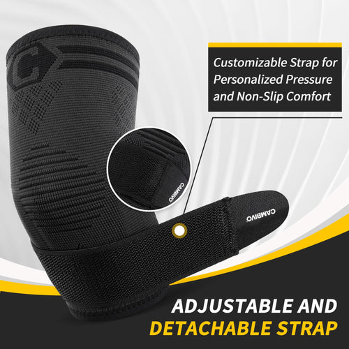 CAMBIVO Adjustable Tennis Elbow Brace 2 Pack, Tennis Elbow Support Strap with Gel Pad, Tennis Elbow Wrap for Pain Relief, Recovery, Tennis Golfer's Elbow, Work, Sports, Men Women