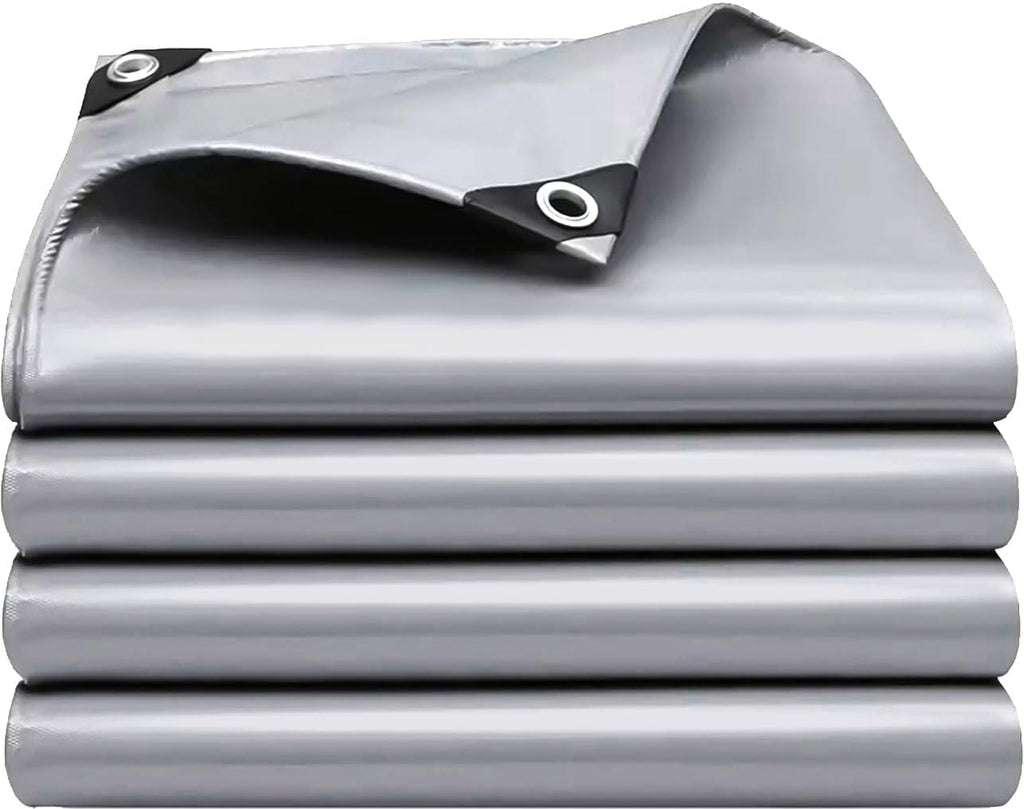 Waterproof Tarpaulin 4x4m UV-Stabilised 160gsm Eyelets Tear-Resistant – Silver