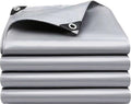 Waterproof Tarpaulin 4x4m UV-Stabilised 160gsm Eyelets Tear-Resistant – Silver