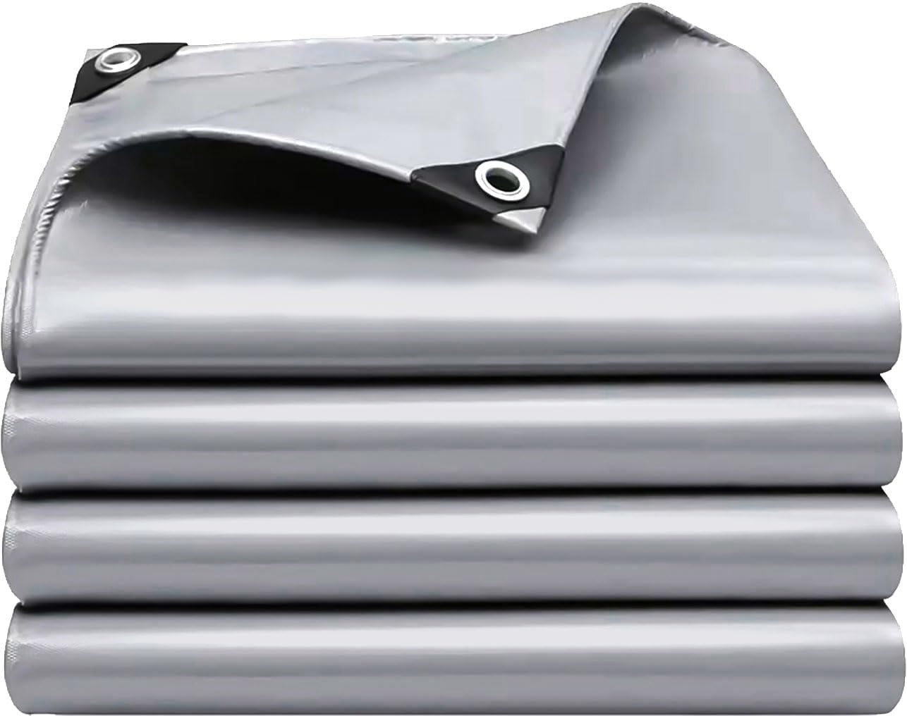Waterproof Tarpaulin 4x4m UV-Stabilised 160gsm Eyelets Tear-Resistant – Silver