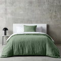 Dreamzie Bedding 135x200 Cotton, Bedding Sets Green with Zipper, Similar Texture to Stone Washed Linen, Includes 1 Duvet Cover 135x200 and 1 Pillowcase 80x80