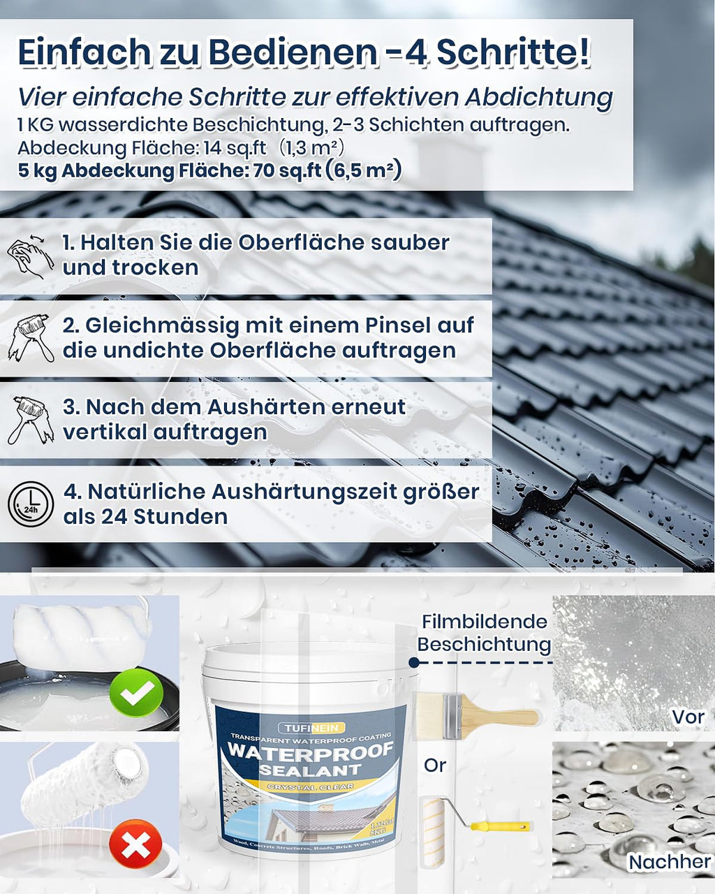 Ultimate Waterproof Coating 5KG Transparent Sealant for Interior and Exterior Use – Clear