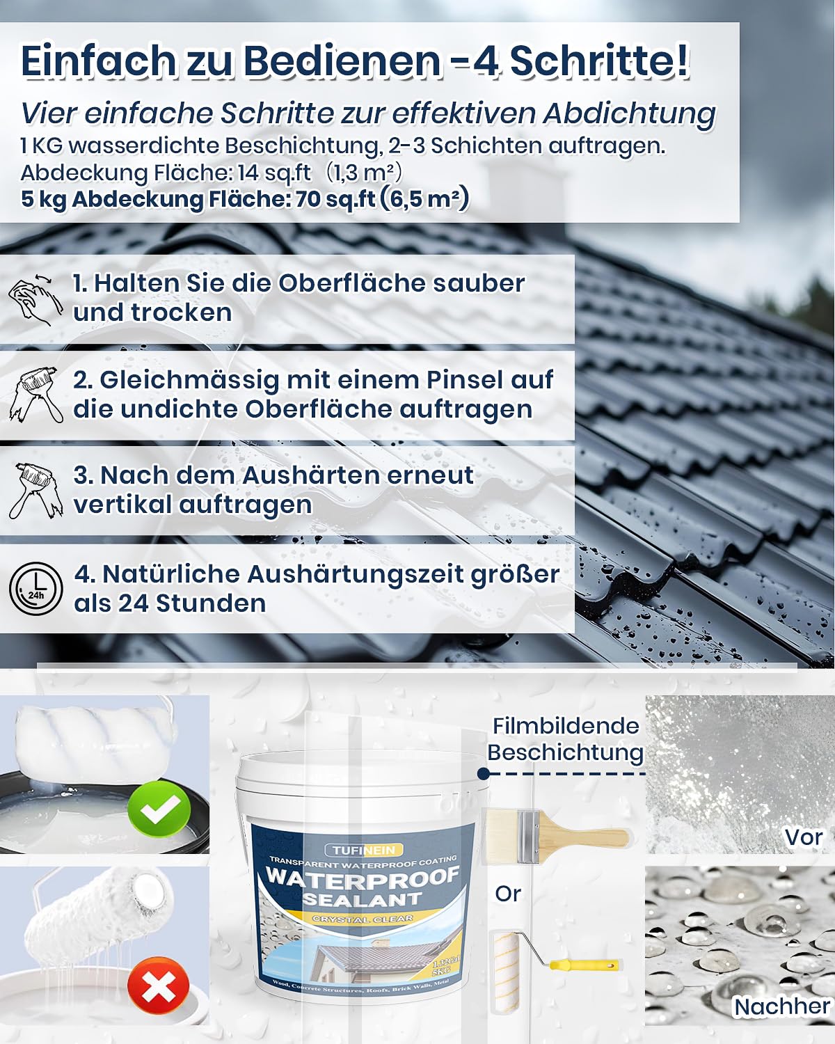 Ultimate Waterproof Coating 5KG Transparent Sealant for Interior and Exterior Use – Clear