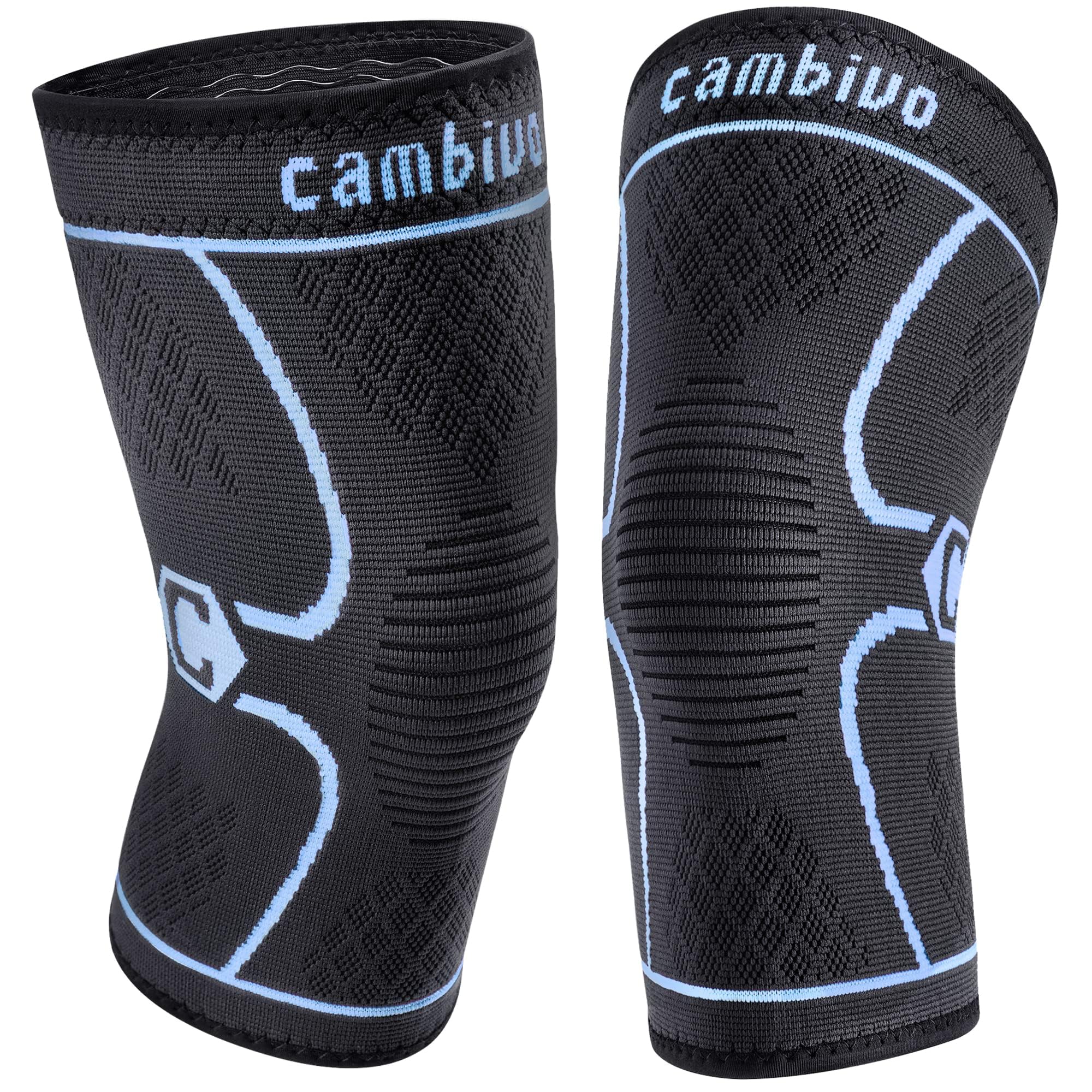 CAMBIVO Knee Brace for Men and Women, Recovery Support for Meniscus Tears and ACL – Black