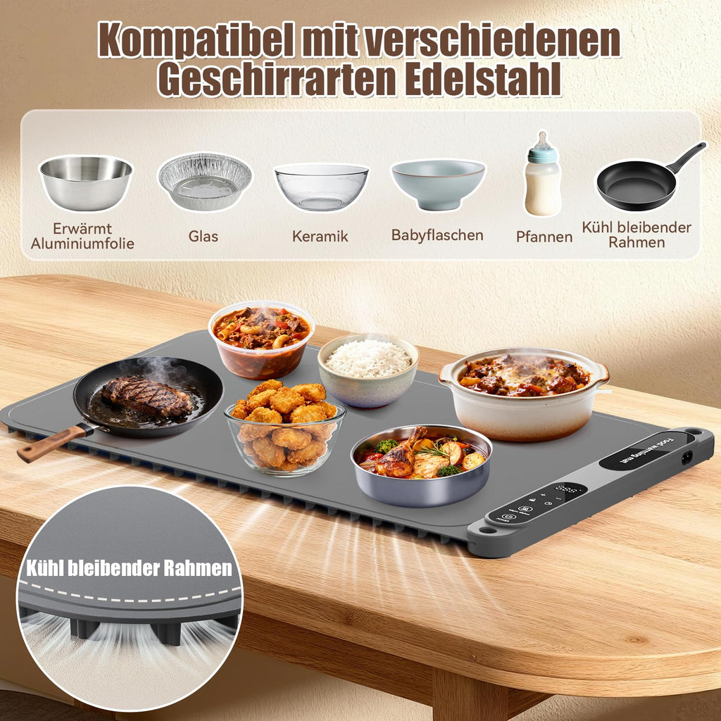Portable Food Warming Plate Adjustable Temperature Control – Nano-Silicone