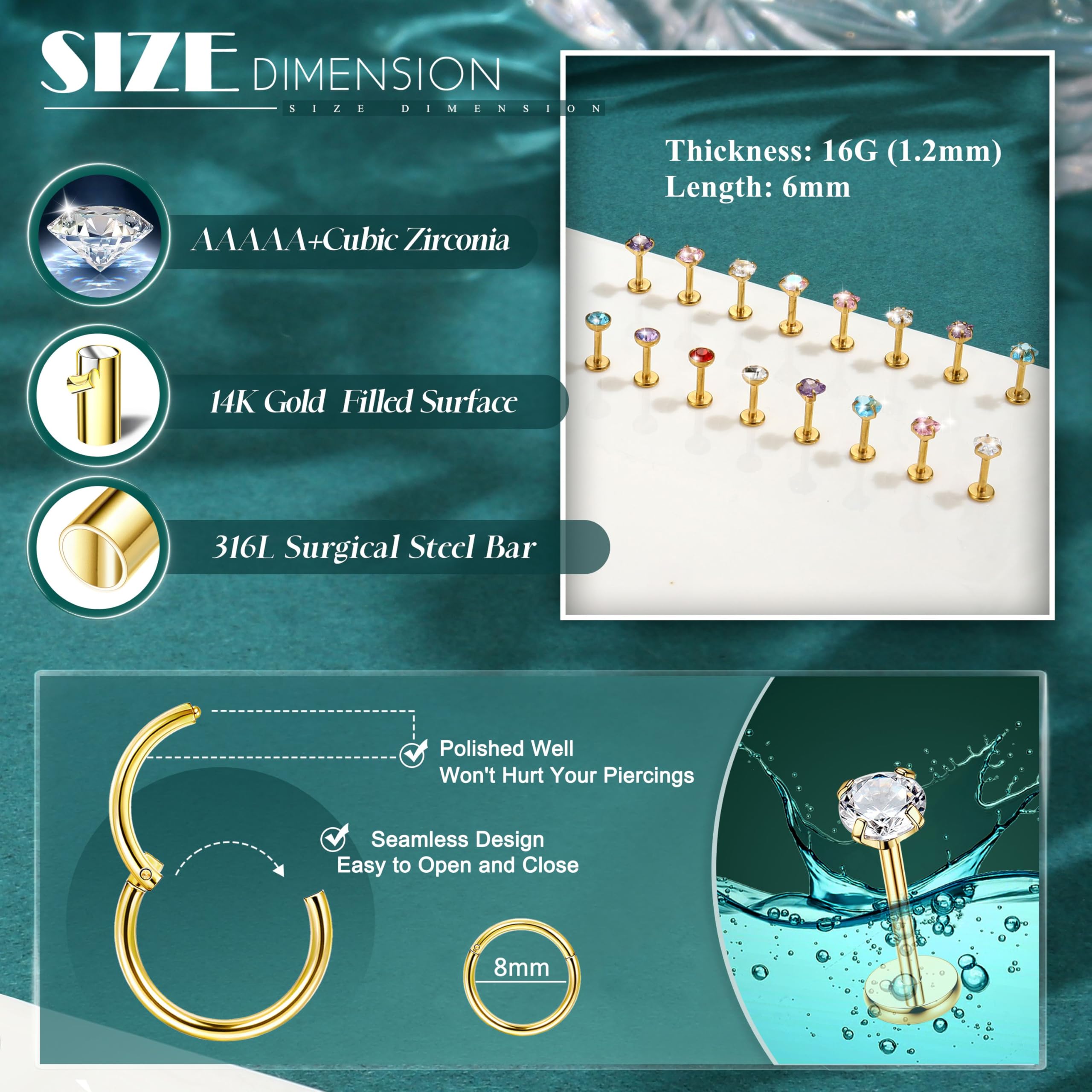 Piercing Jewellery Multi-Style Hypoallergenic Surgical Steel – Surgical Steel