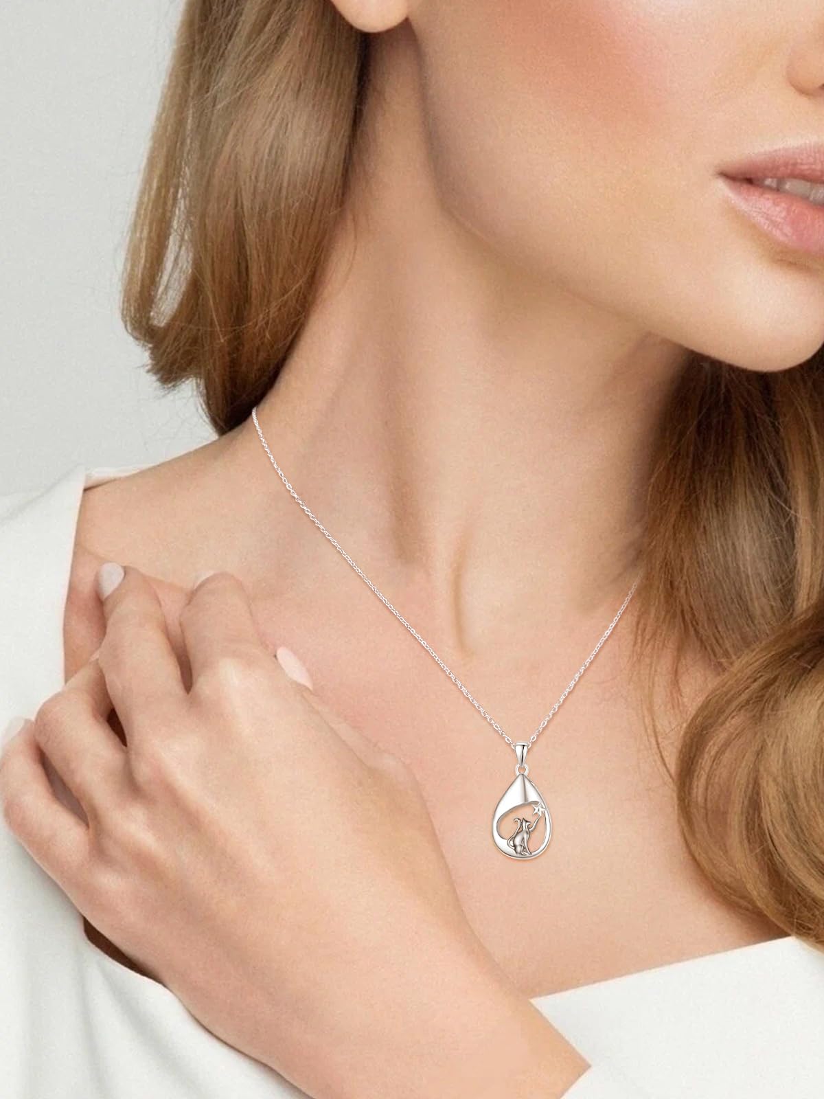 Teardrop Urn Necklace 925 Sterling Silver Cremation Pendant with Funnel Kit – Black