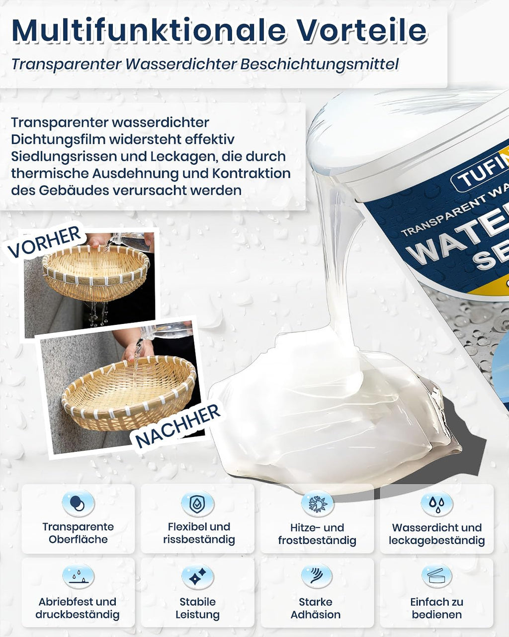 Ultimate Waterproof Coating 5KG Transparent Sealant for Interior and Exterior Use – Clear