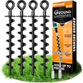 Heavy-duty ground anchors 4 pack, robust, fully screwed ground anchors for securing trampolines, canopies, swings, etc.