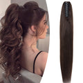 Clip-in Remy Ponytail Braid 100% Real Hair 18in (45cm) – Medium Brown #4 115g